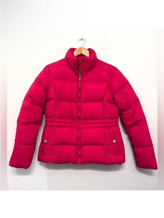 Lands' End Jackets & Blazers - Lands End Down Puffer Jacket Coat Red Zipper Pockets Womens Size S(6-8) LIKE NEW